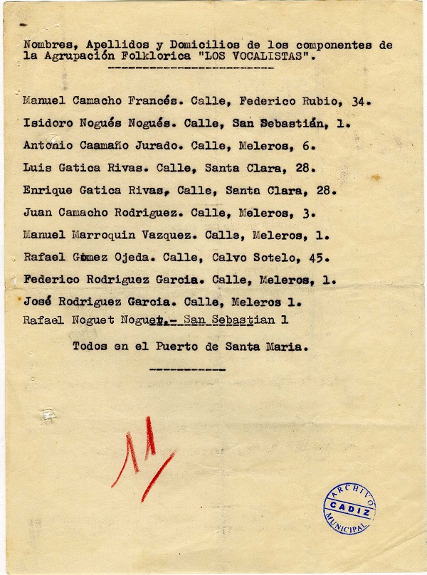 Componentes de Los Vocalistas