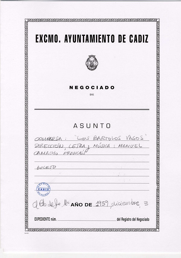 Los Bartolos Vagos - Carpeta de Inscripción