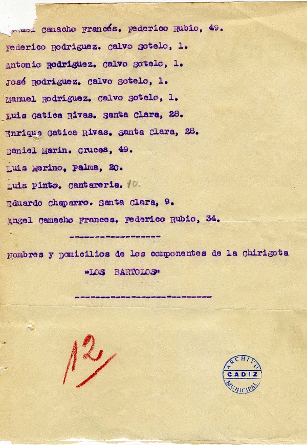 Los Bartolos Vagos - Componentes