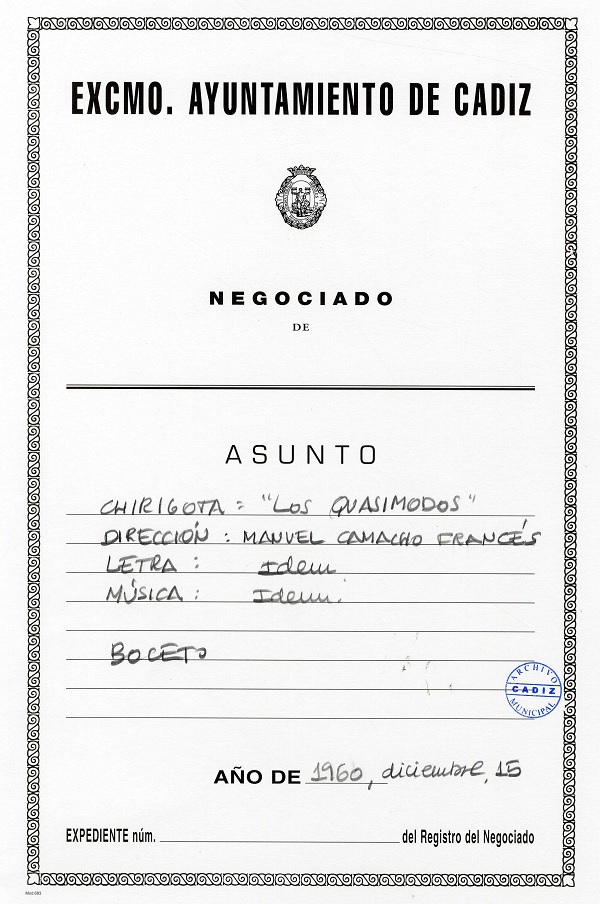 Los Quasimodos - Carpeta de Inscripción