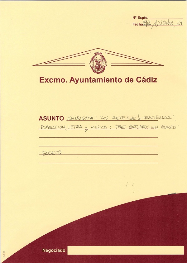 Los reyes de la Paciencia - Carpeta de Inscripción 