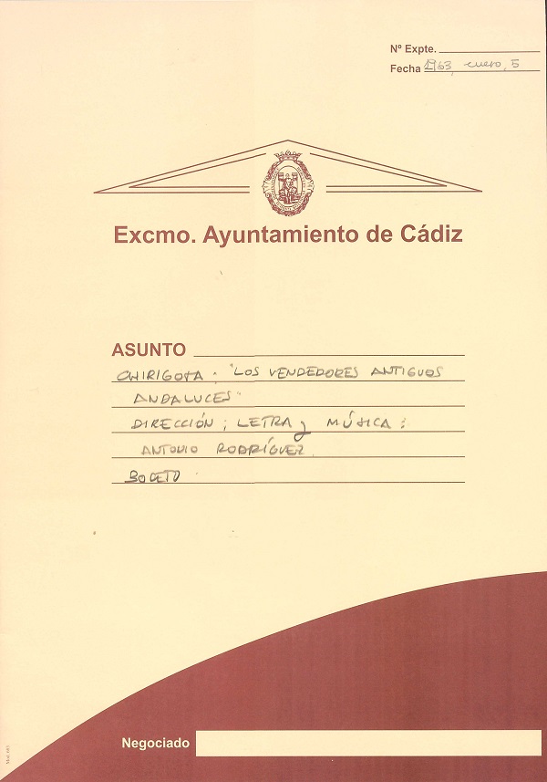 Los Vendedores Antiguos Andaluces - Carpeta de Inscripción