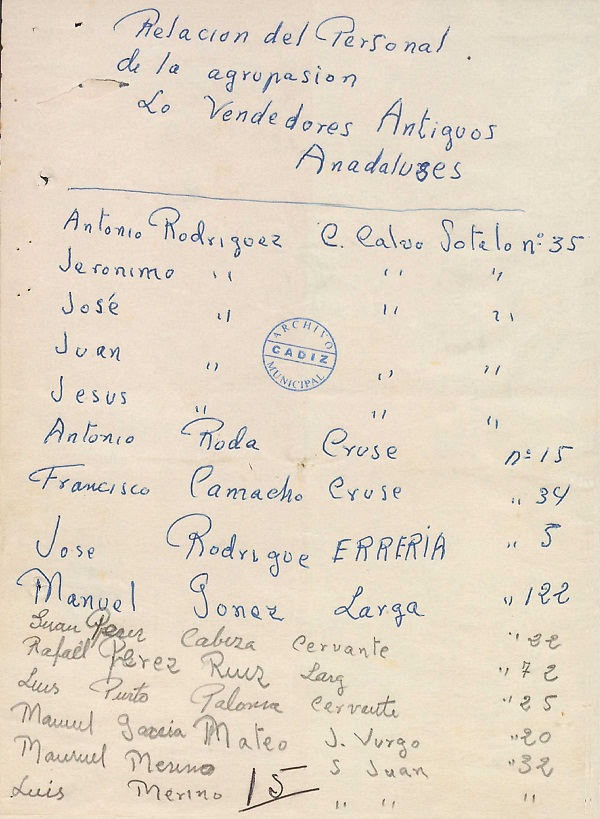 Los Vendedores Antiguos Andaluces - Componentes