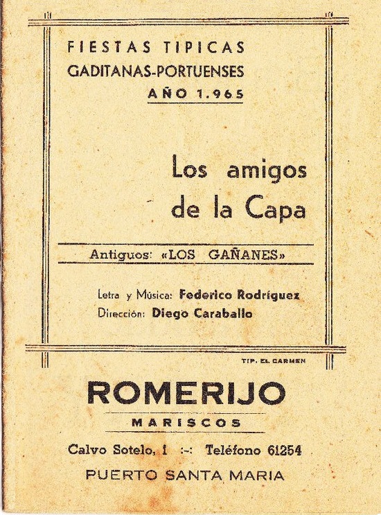 Los Amigos de la Capa - Cancionero