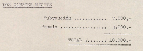 Los Ganster Miopes - Liquidación de Premios