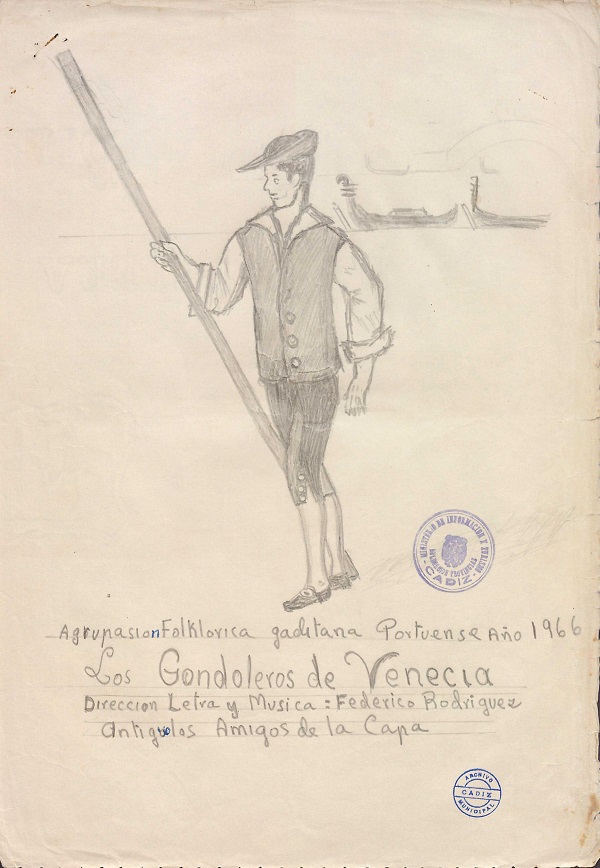 Los Gondoleros de Venecia - Boceto