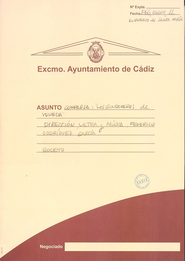 Los Gondoleros de Venecia - Carpeta de Inscripción 