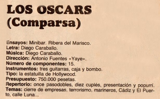  Los Oscar . Datos