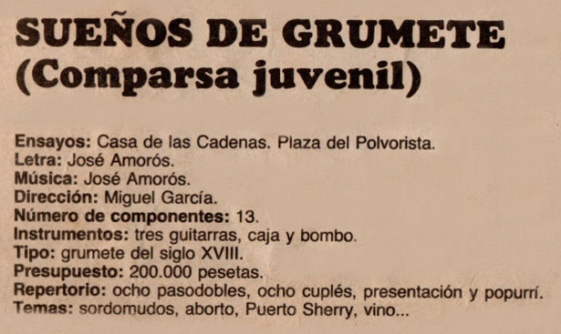 Sueños de Grumetes - Datos