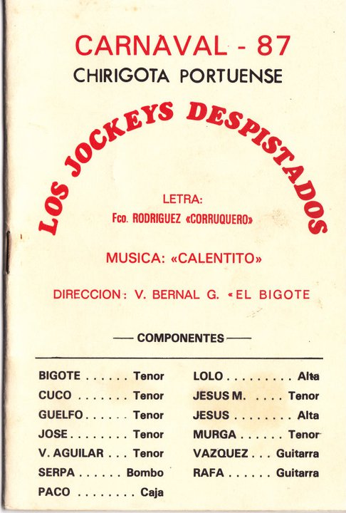 Los Jockeys despistados - Cancionero