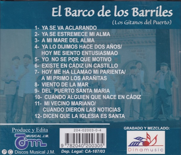 El Barco de los Barriles - Contraportada CD