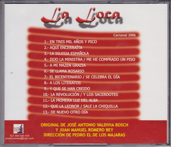 La Loca - Contra-portada CD