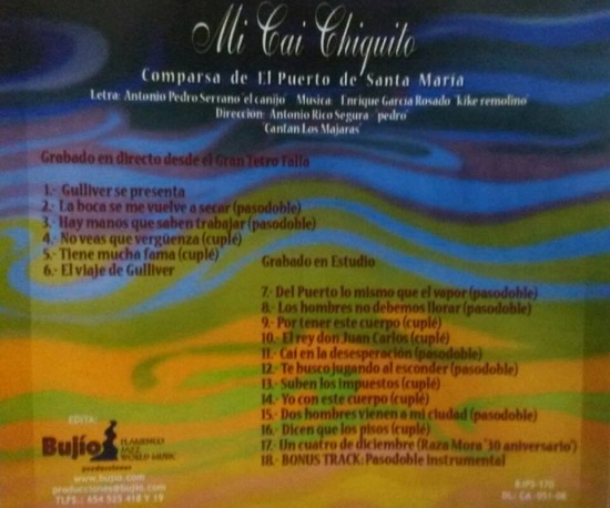 Mi Cai Chiquito - Contra - Portada CD