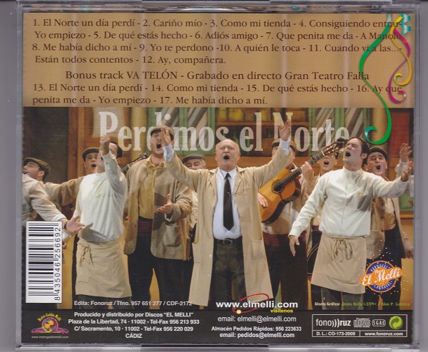 Perdimos el Norte - Contra-portada del CD