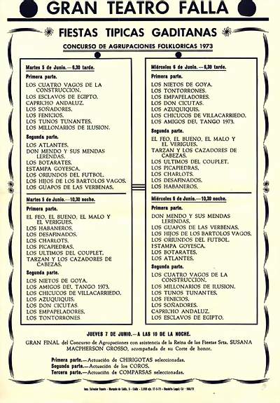Orden de Actuación del COAC del Gran Teatro Falla