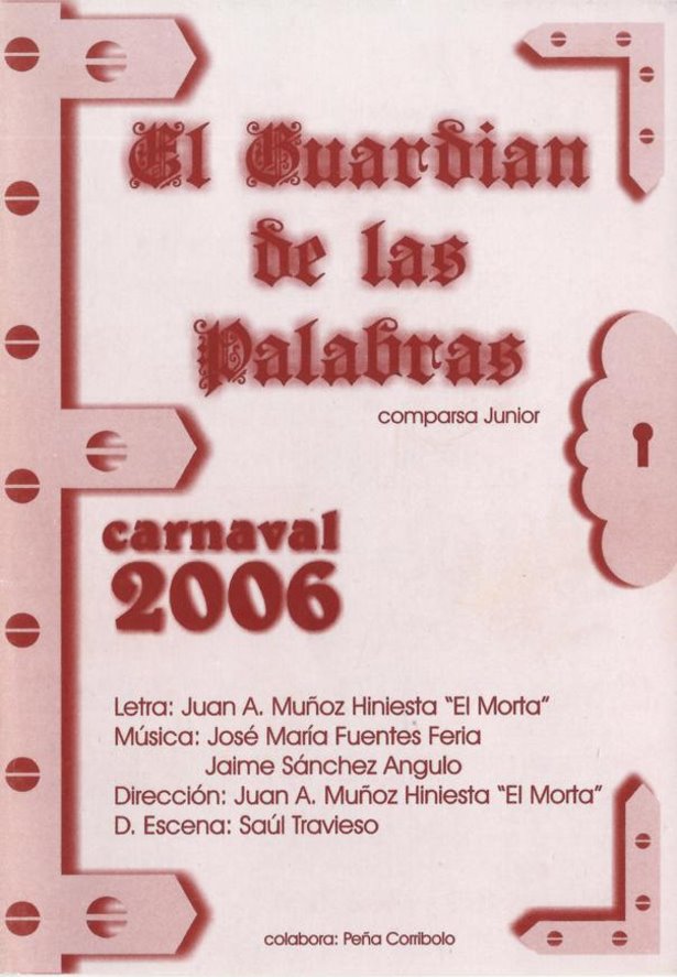 El guardian de las palabras - Portada de su Cancionero