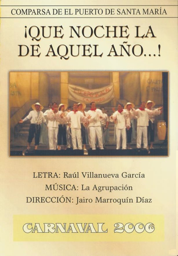 ¡Que noche la de aquel año...! - Portada de su Cancionero 
